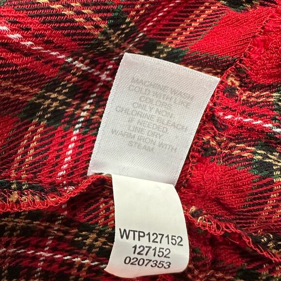 J.Jill Red Plaid Rayon Shirt Long Sleeve Tartan Button Front V Neck Womens M - Picture 6 of 6